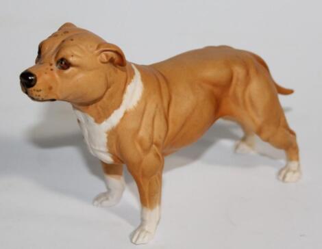 A Royal Doulton matt finish figure of a Staffordshire bull terrier