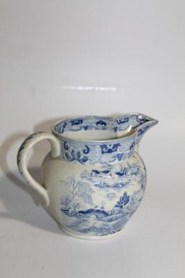 A 19thC pearlware blue and white sailor's motto jug - 2