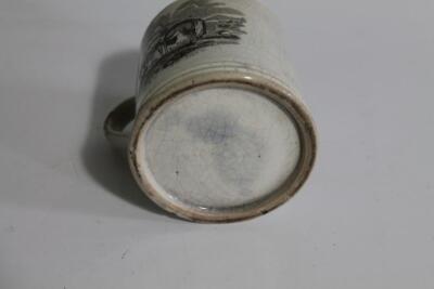 A 19thC black transfer printed tankard - 4