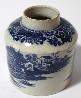 An early 19thC Staffordshire pearlware blue and white inkwell - 2
