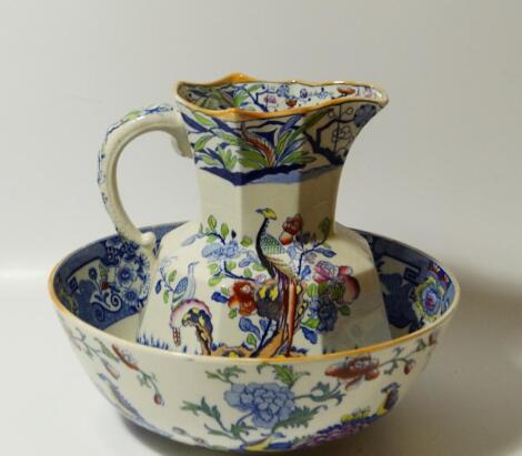 An early 20thC Mason's patent Ironstone jug and bowl