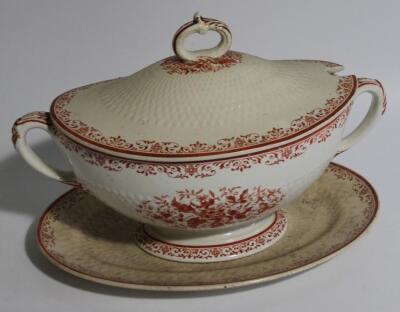 A 19thC Mintons Moustiers pattern tureen