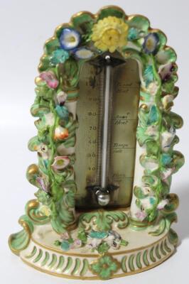 To GR270716. An early 19thC Minton Pottery desk thermometer