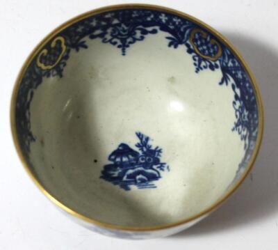 To GR270716. An 18thC English blue and white porcelain tea bowl - 2