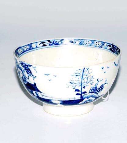 An 18thC blue and white porcelain tea bowl