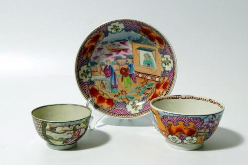 An early 19thC Oriental design tea bowl and saucer