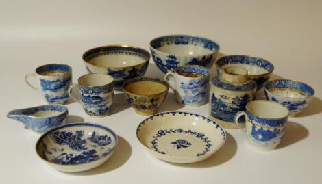 Various blue and white ware etc.