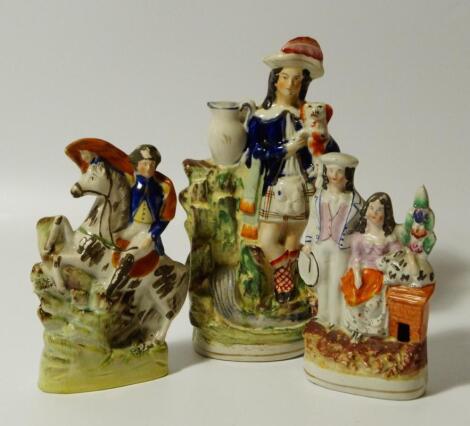 Three various 19thC Staffordshire figures