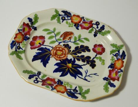 A 19thC English Ironstone china meat plate