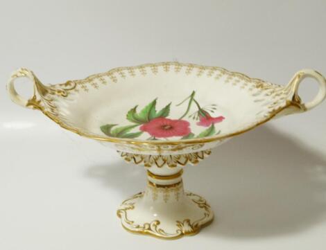 A late 19thC semi-porcelain comport