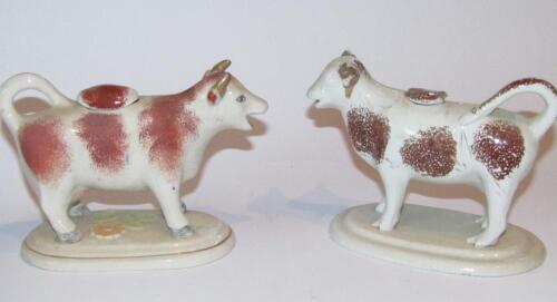 A late 19thC Staffordshire pottery cow creamer