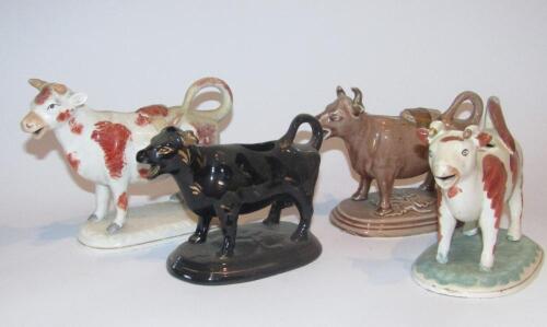 A 19thC Staffordshire cow creamer