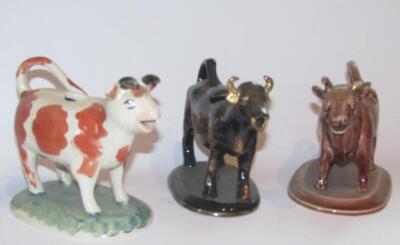 TO GR270716. A late 19thC Jackfield style pottery cow creamer