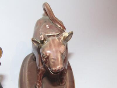 TO GR270716. A late 19thC Jackfield style pottery cow creamer - 2