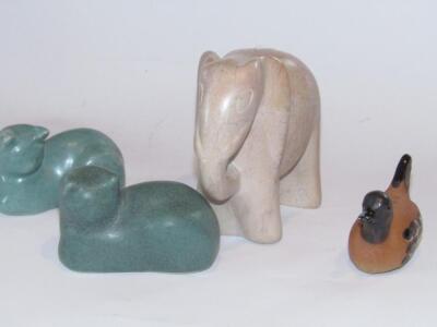 Various polished stone Studio style figures of animals