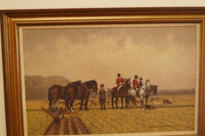 Robin Wheeldon (b. 1945). 'Plough Team & Huntsman' - 2