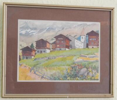 B. Moner? (20thC). Alpine landscape