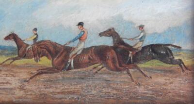 19thC British School. Racehorses and Jockey - 2