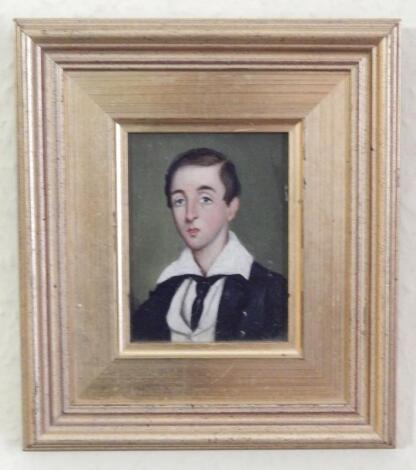 19thC British School. Head and shoulders portrait of a young man