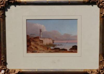 19thC Continental School. Coastal scene