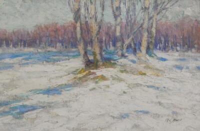 M.C. Hunt (19th/20thC). Winter woodland landscape - 2