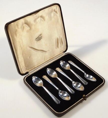 A set of six George VI silver teaspoons