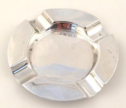 An Edwardian silver ashtray