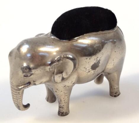 An early 20thC silver plated pin cushion