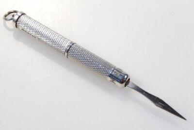 An Elizabeth II silver propelling toothpick