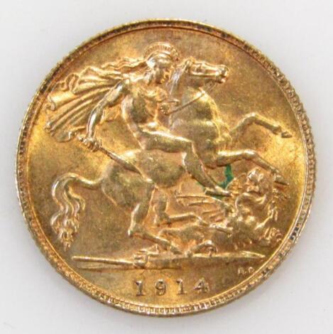 A George V gold half sovereign dated 1940.