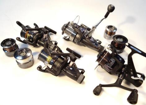 Various modern fishing reels