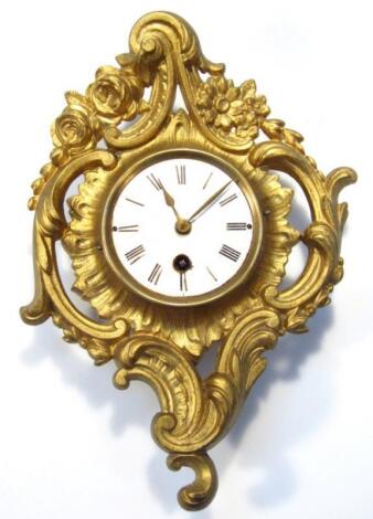 A late 19thC rococo design wall clock