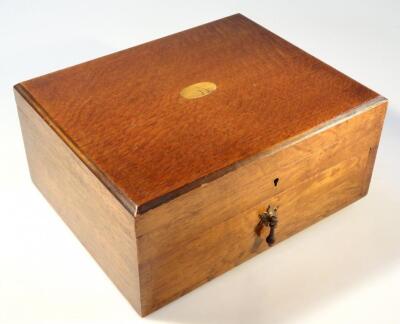 A 19thC oak canteen box