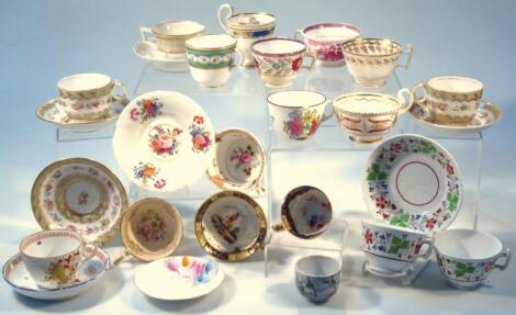 Various 19thC cabinet cups and saucers