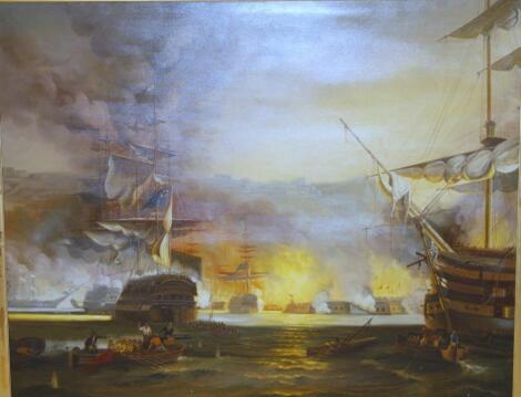 20thC School. Napoleonic Sea Battle