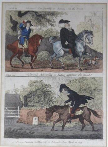 After Isaac Cruikshank. Clerical Prosperity Or Riding With The Wind