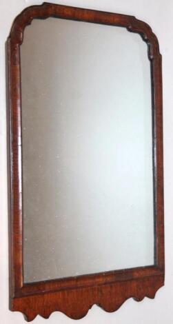 A 19thC walnut mirror