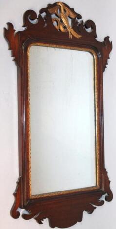 A 19thC stained mahogany pier glass