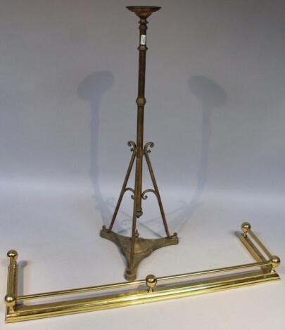 A late 19thC brass telescopic lamp base