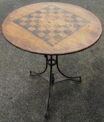 A 19thC mahogany games table