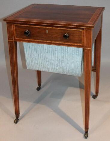 A Regency rosewood sewing table