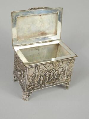 A late 19thC French silver plated casket - 2