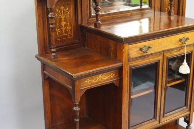 A Victorian rosewood and inlaid display cabinet - 3