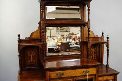 A Victorian rosewood and inlaid display cabinet - 4