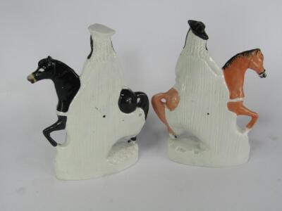 A pair of Staffordshire pottery flatback figures - 2