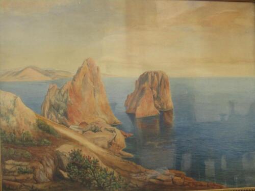 C A Bishop (British 19thC). Coastal landscape