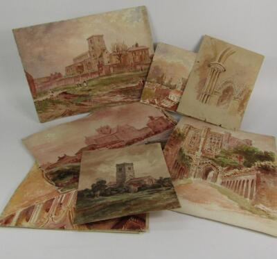 Attributed to Rev John Lewis Petit (1801-1868). Studies of Lincolnshire churches and abbeys