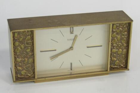 A Kienzle automatic brass cased mantel clock