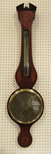 A George III mahogany cased wheel barometer by G Selva Boston and Lincoln