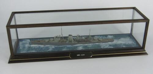 A scale model of the leander light cruiser HMS Ajax